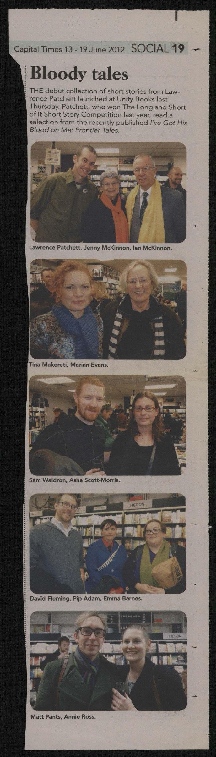 Lawrence Patchett launch, Capital Times, June 2012