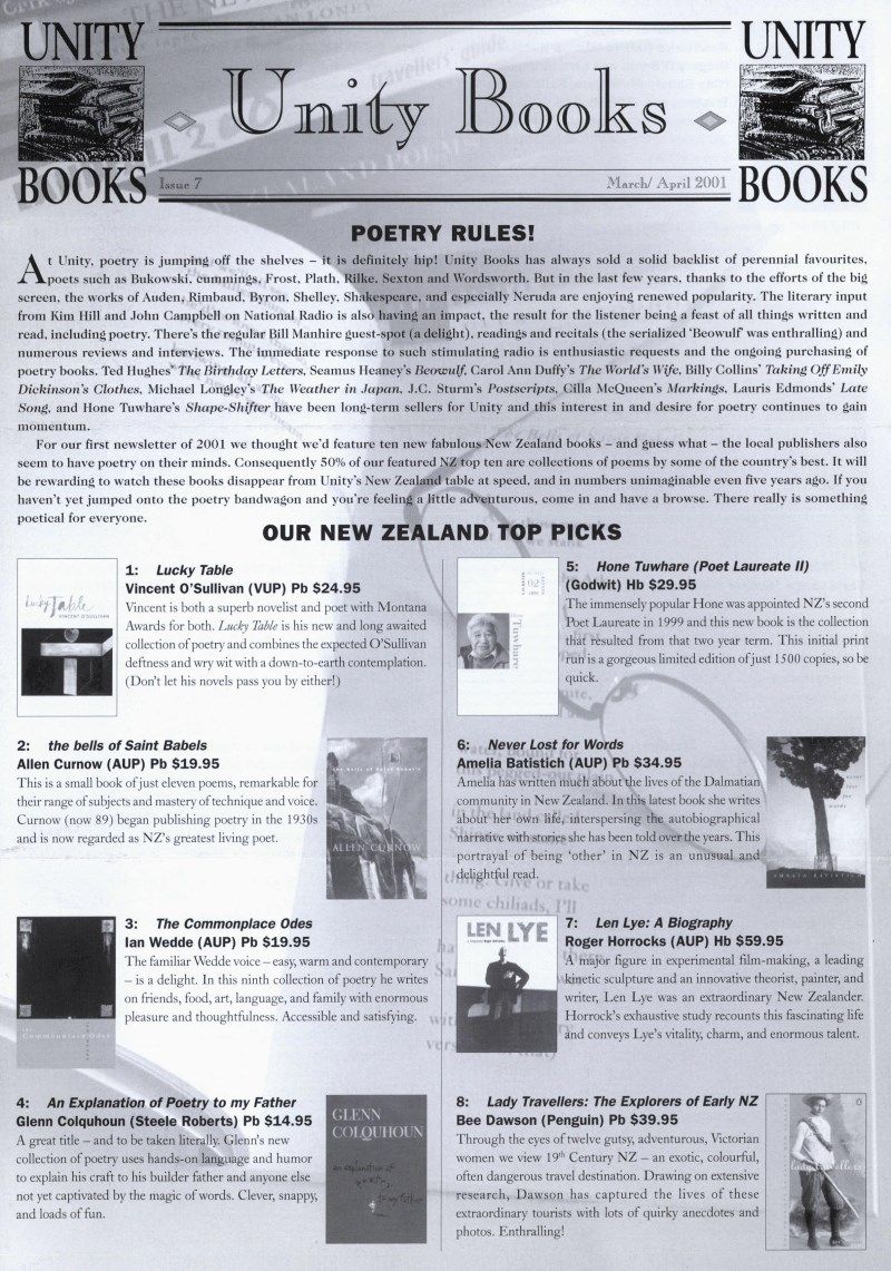 March – April Catalogue, 2001