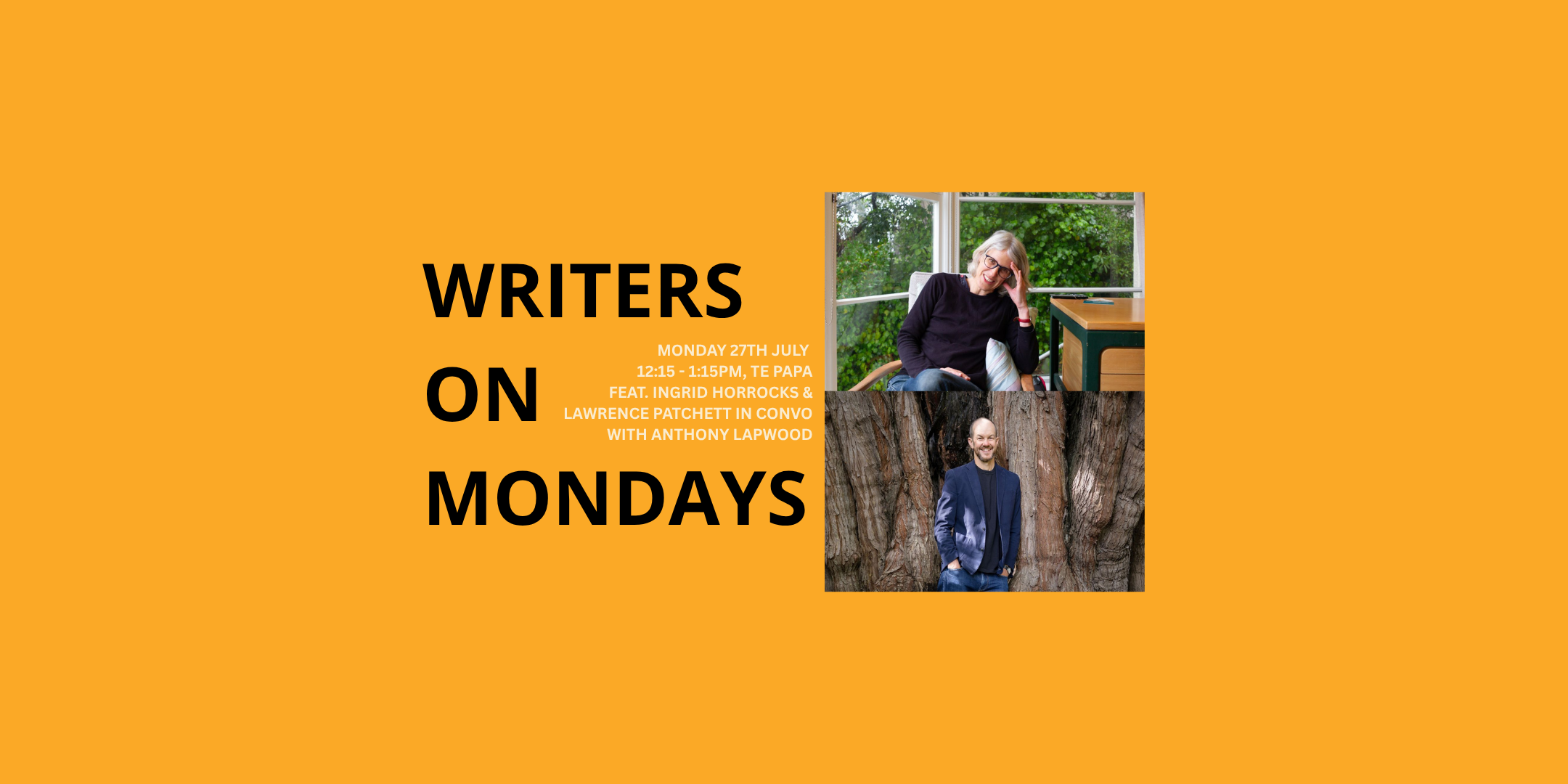 IIML Writers on Mondays: Ingrid Horrocks & Lawrence Patchett in convo with Anthony Lapwood 