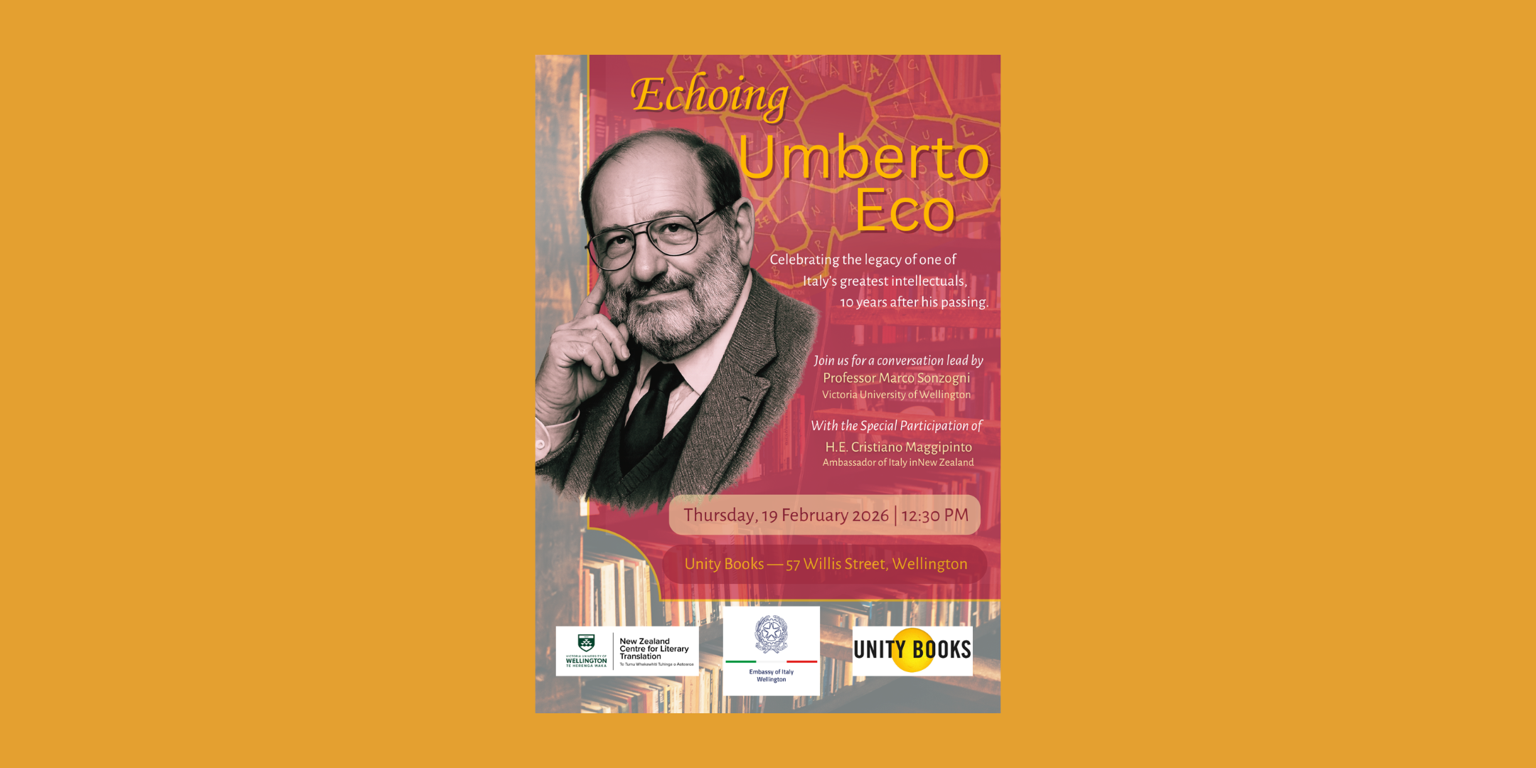 Lunchtime Author Talk: Remembering Umberto Eco 