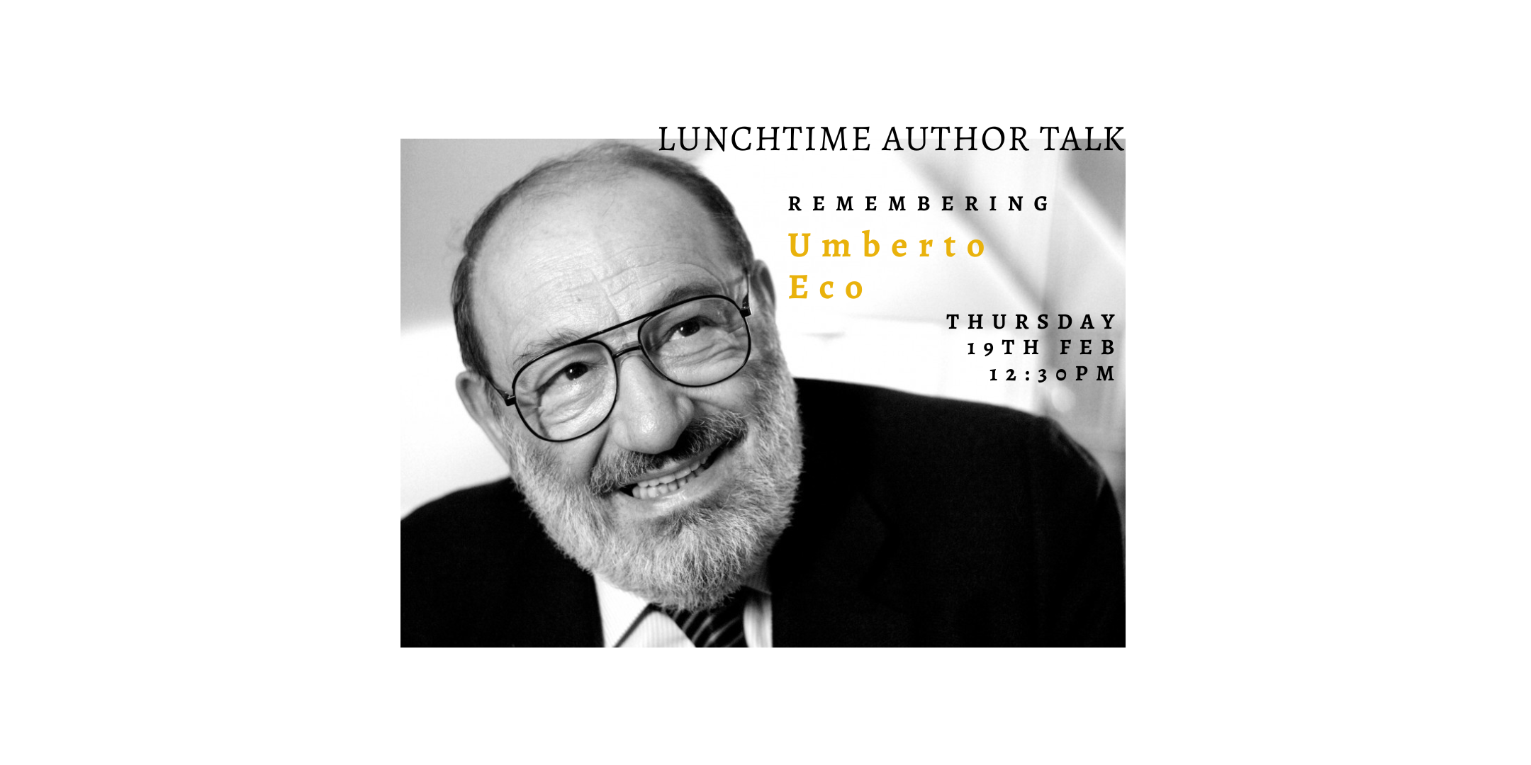 Lunchtime Author Talk: Remembering Umberto Eco 