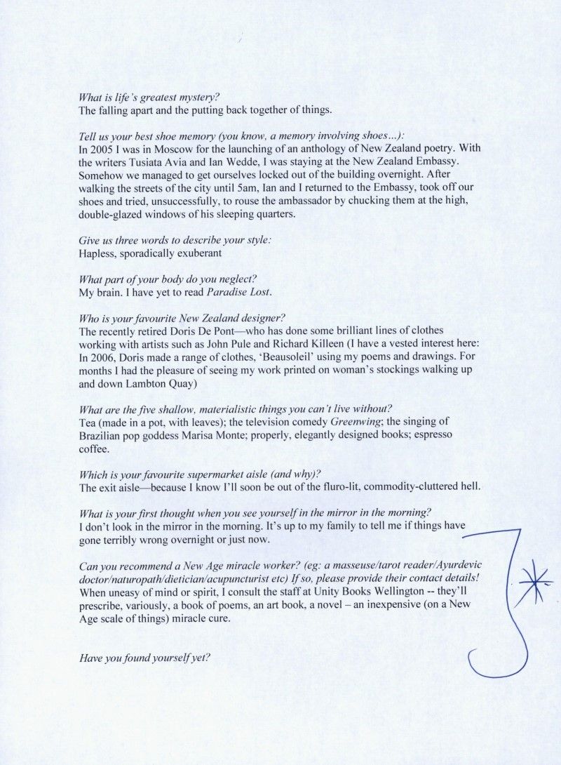 New Grill Questions Gregory O’Brien, 2008