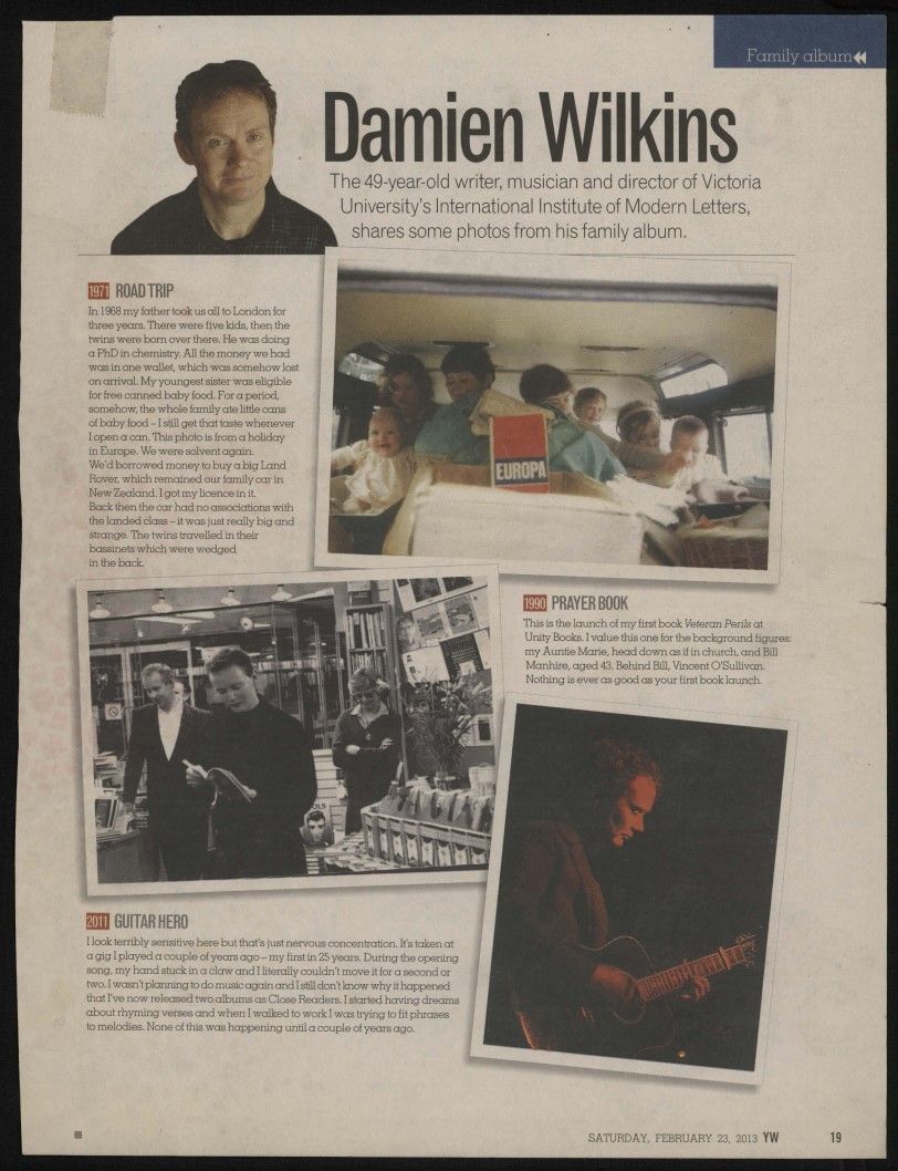 Damien Wilkins’ “family album”, Your Weekend, 23rd February 2013