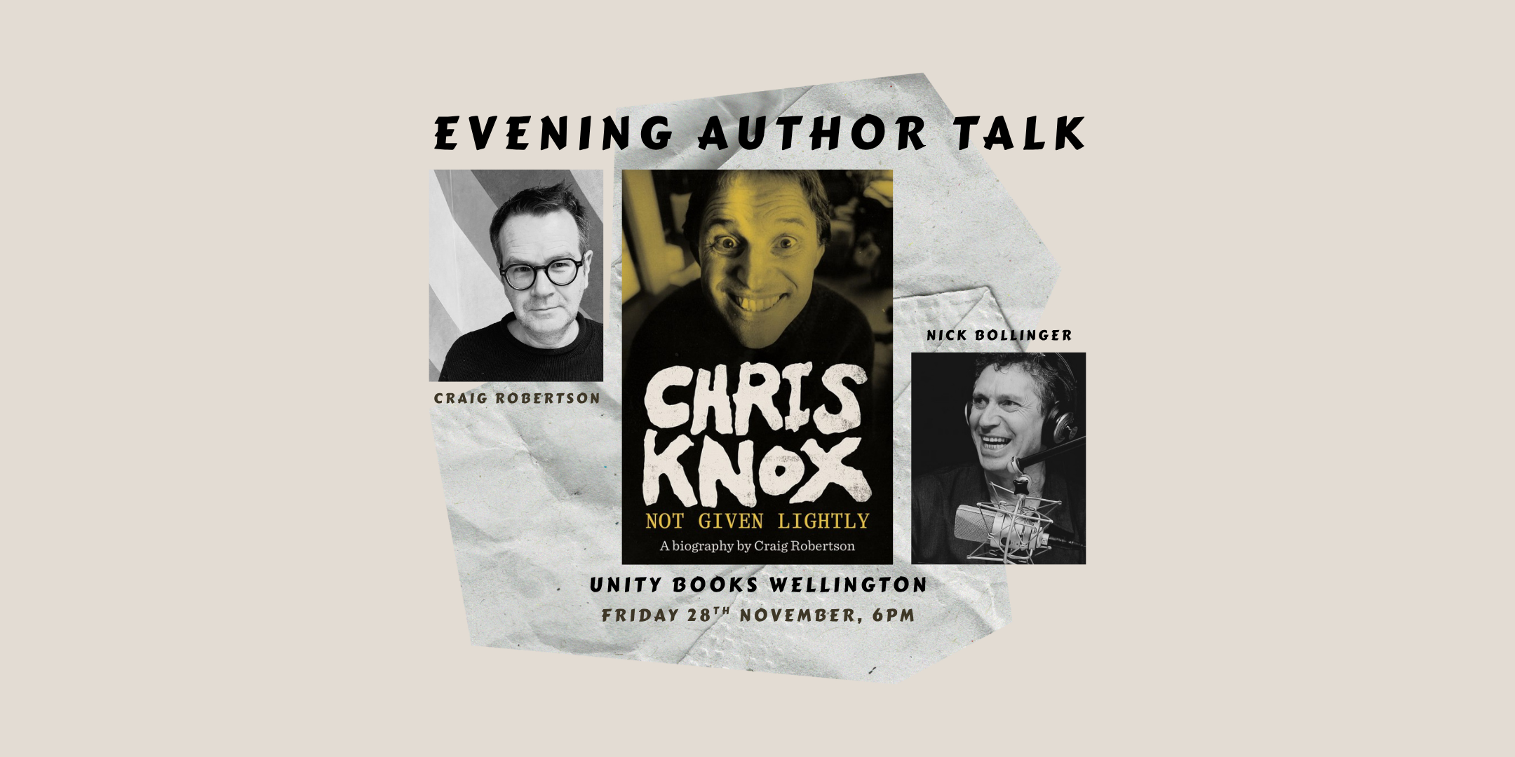Evening Author Talk: Craig Robertson with Nick Bollinger 
