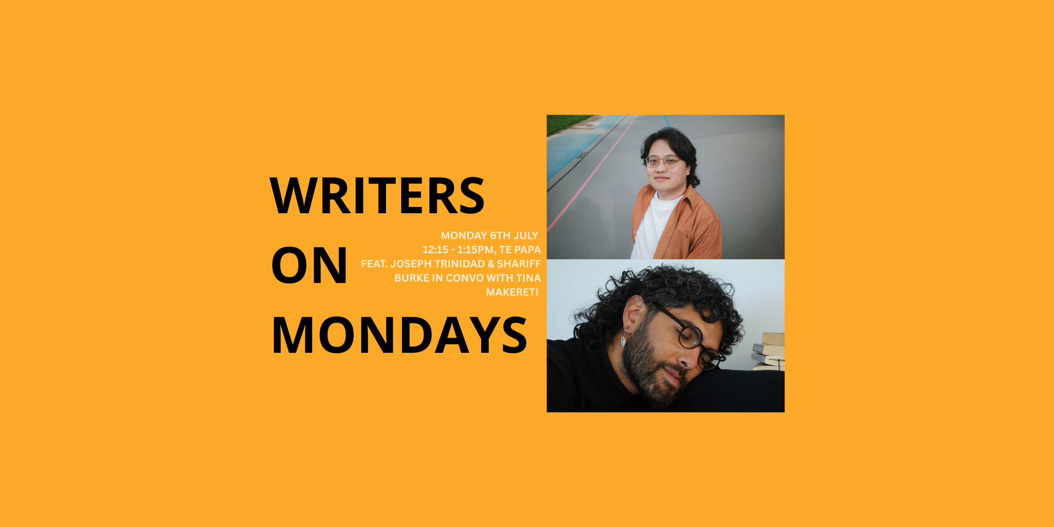 IIML Writers on Mondays: Joseph Trinidad, Shariff Burke, Tina Makereti 