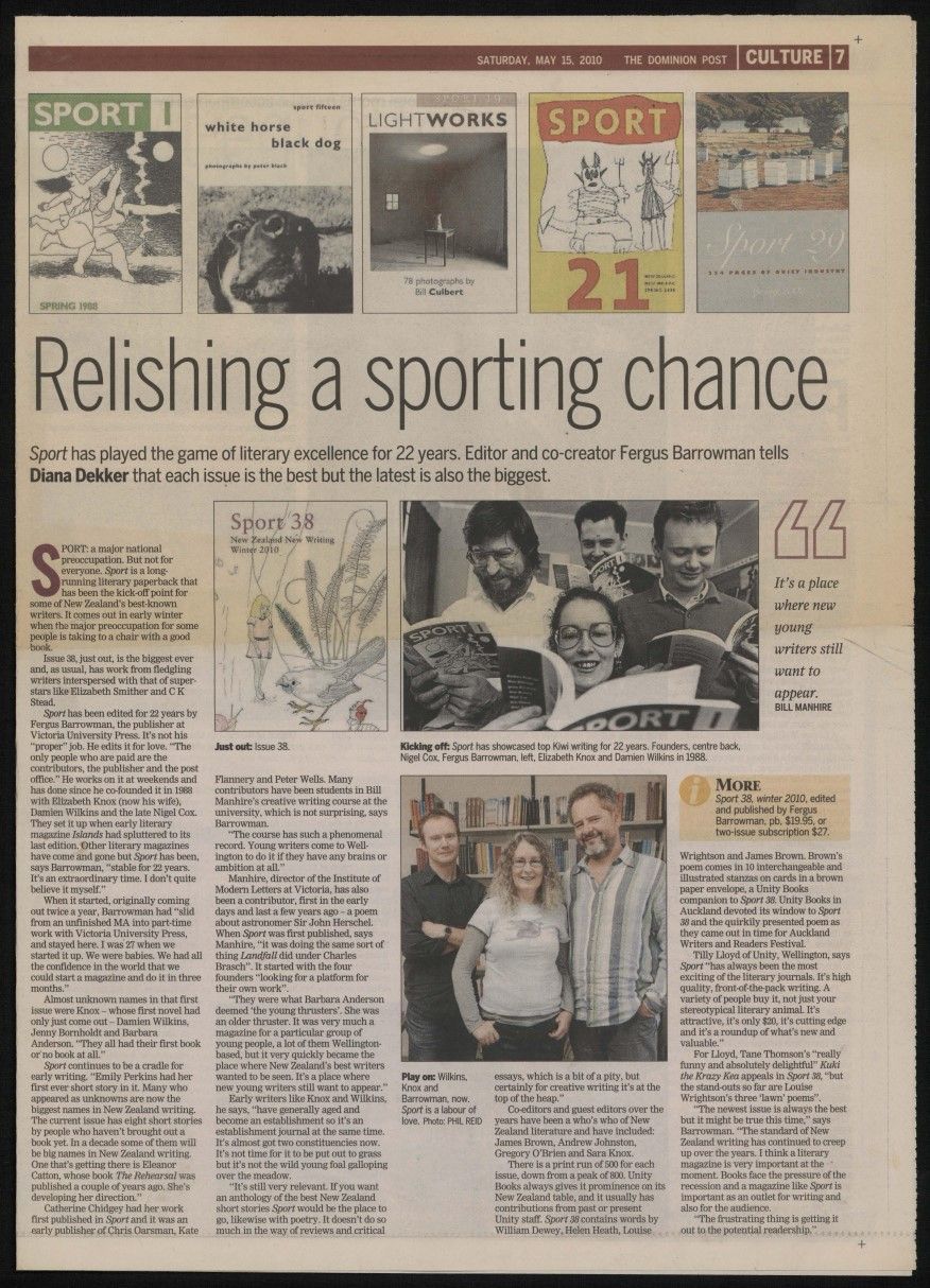 22 years of Sport magazine, The Dominion Post, 15th May 2010