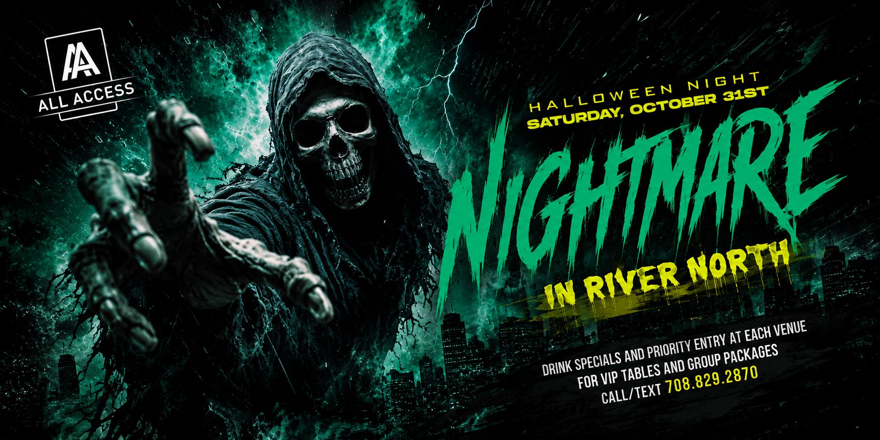 Nightmare in River North - Chicago's Biggest Halloween Bar Crawl banner image