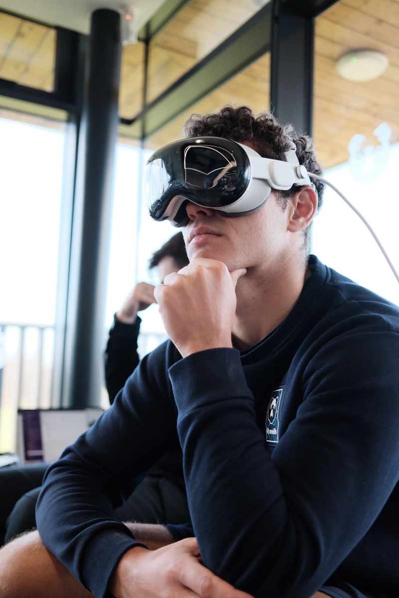 Bristol Bears player with Apple Vision Pro