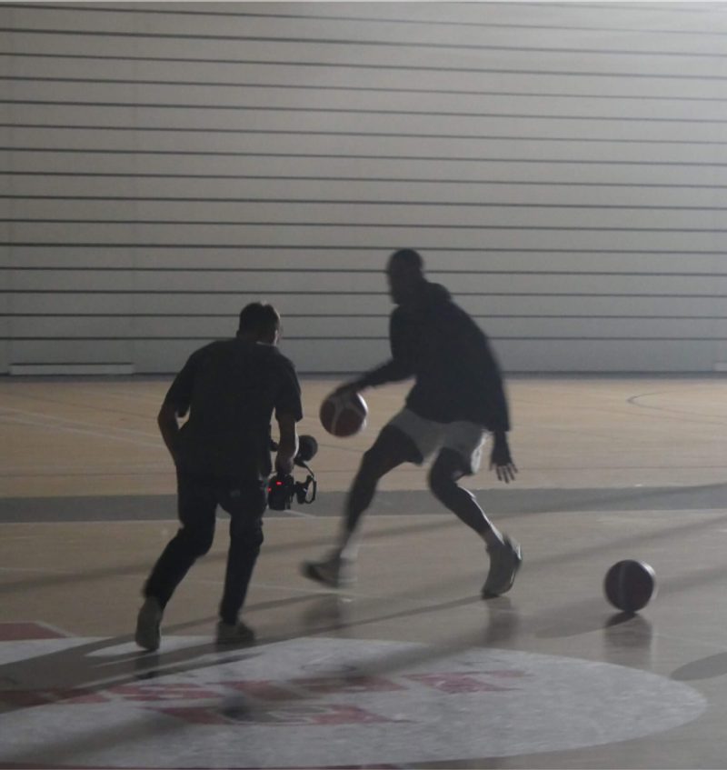 Basketball Players in Fog