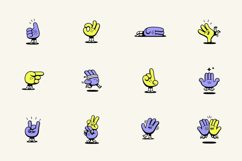 Hand mascot set