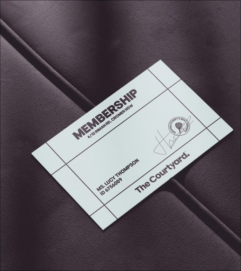 Membership card on dark fabric