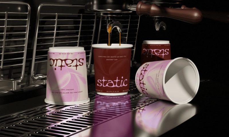 Cups on the espresso machine
