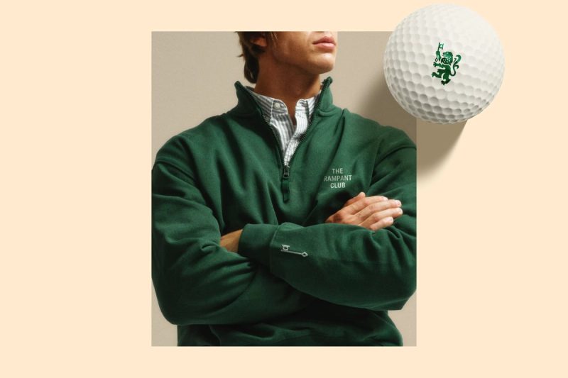 Quarter-zip and branded golf ball