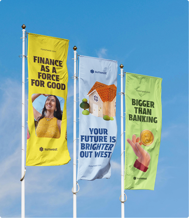 Street flag banners