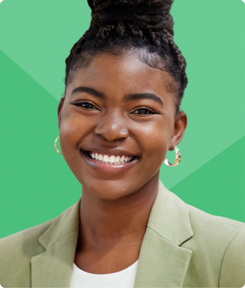 Portrait on green