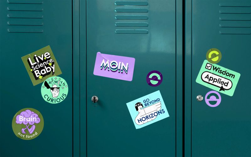 Podcast Brand Stickers on Lockers