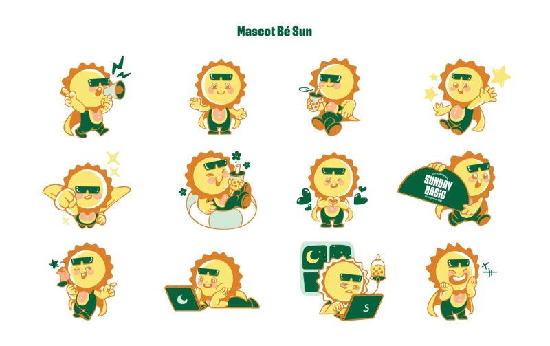 Mascot Bé Sun poses