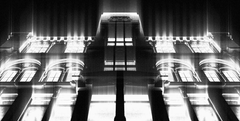 Facade at night