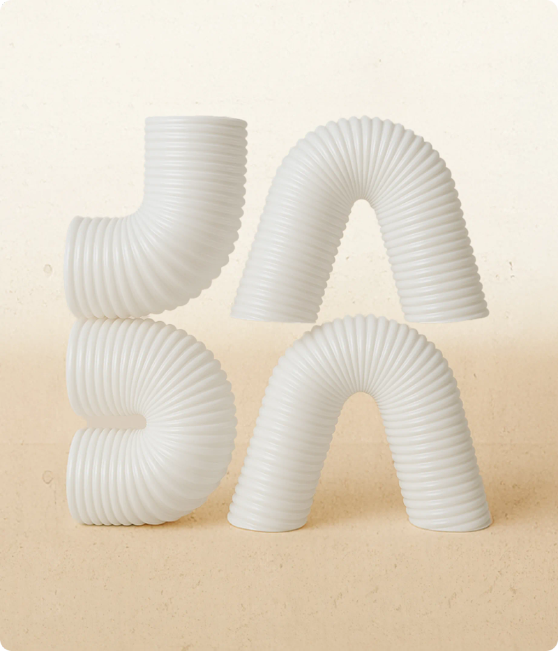 Ribbed pipe letters