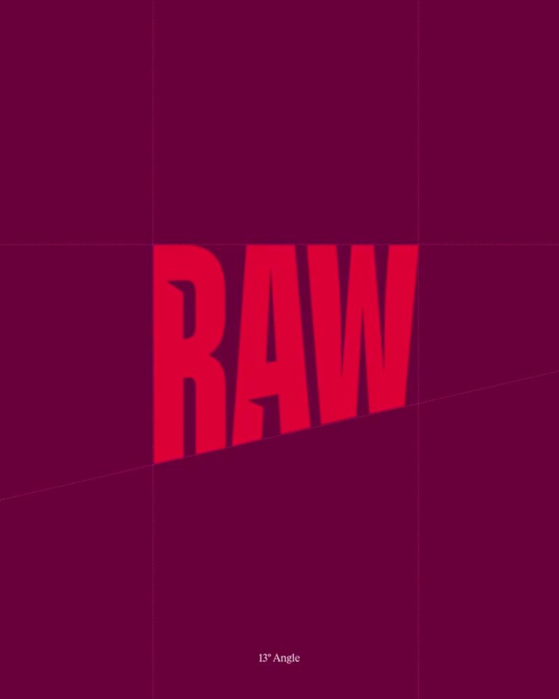 Carnilove Typography: RAW at the 13-degree angle, 2026 brand identity by Ashfall