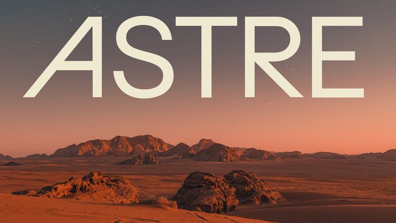 Logotype over desert