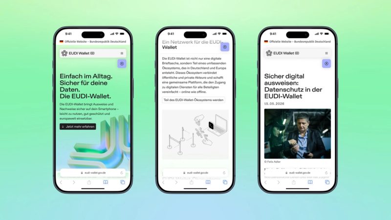 Official site mobile screens
