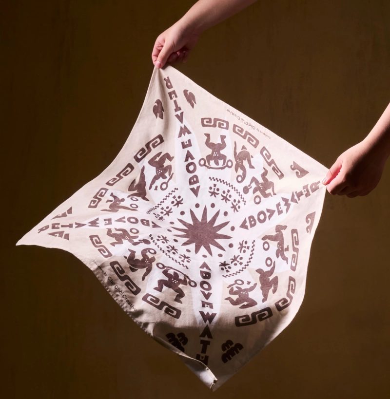 Bandana with radial wordmark