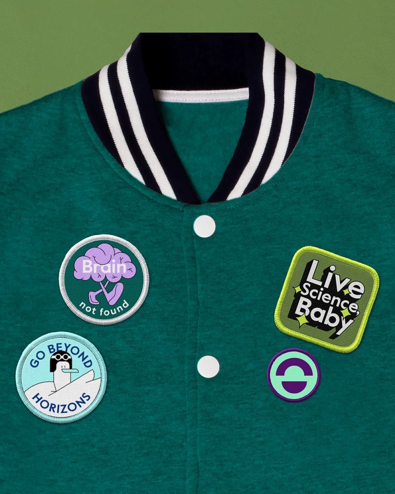 Teal Varsity Jacket with Patches