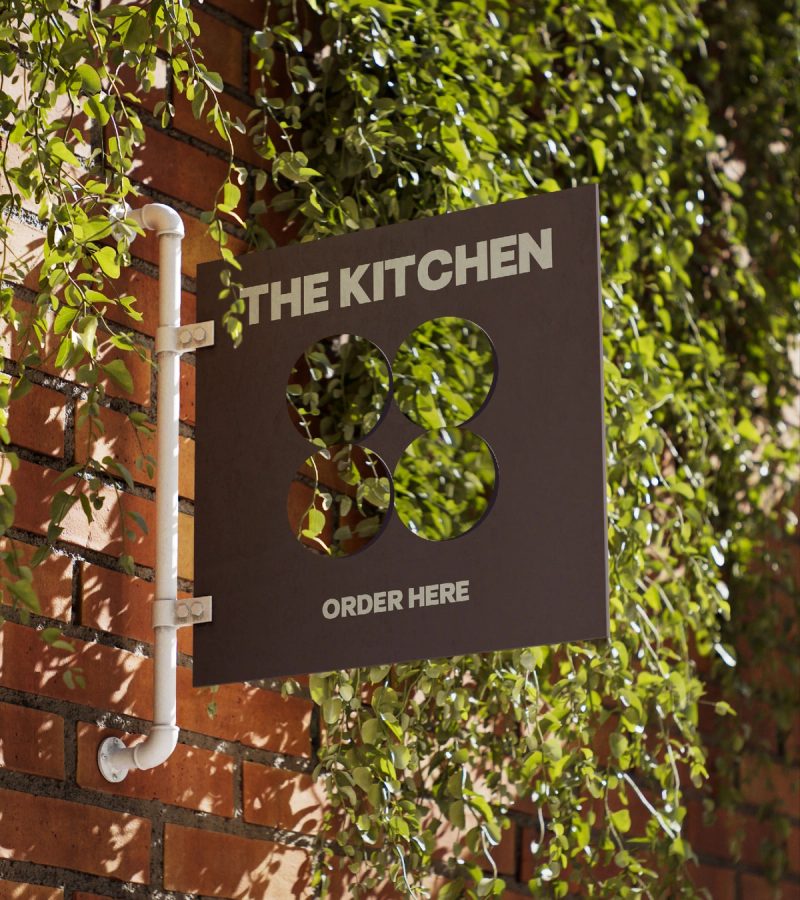 The Kitchen cutout sign