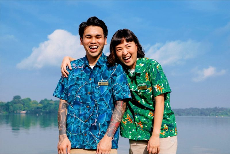 Staff in Tropical Print Uniforms