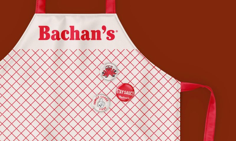 Bachans Misc: Branded Apron with Pins, rebrand by Stout