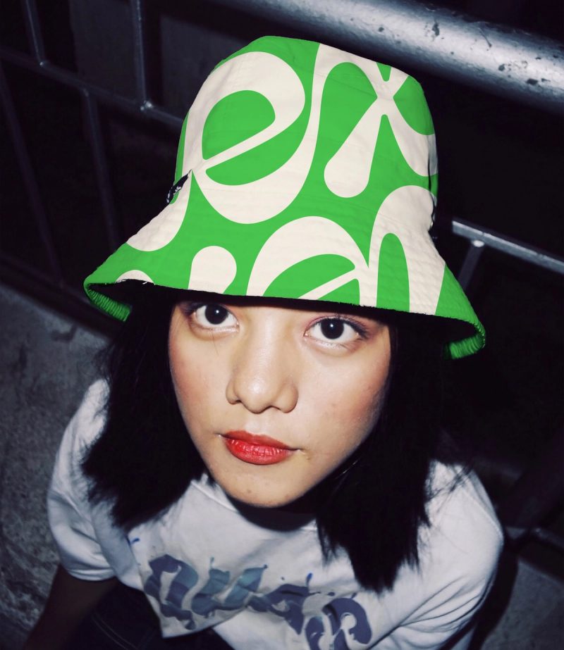 Green Patterned Bucket Hat