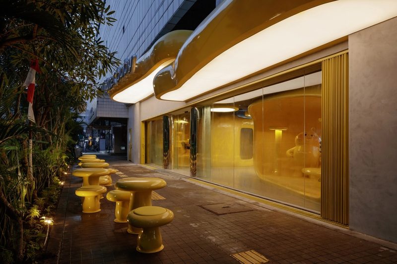 Storefront at night