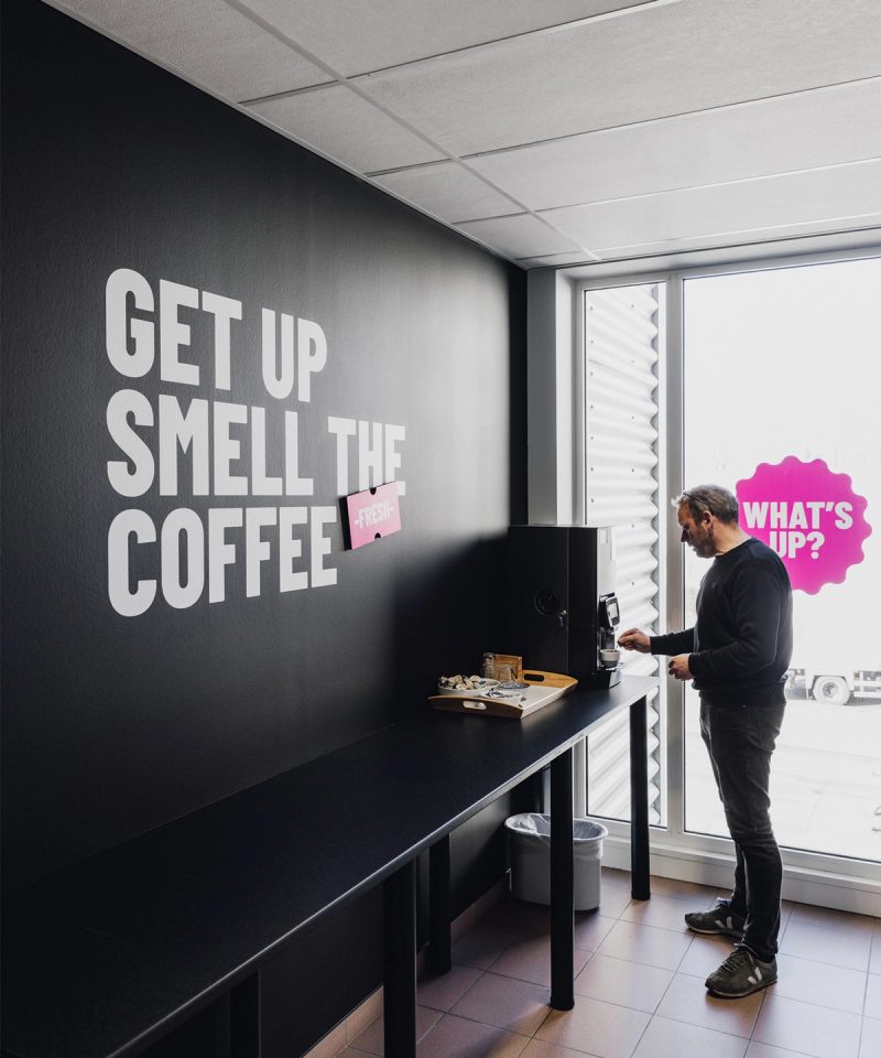 Coffee Station with Wall Typography