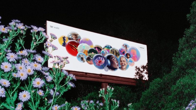 Orbit billboard among flowers