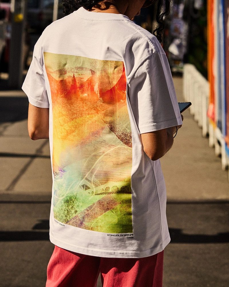 White T-Shirt with Abstract Graphic