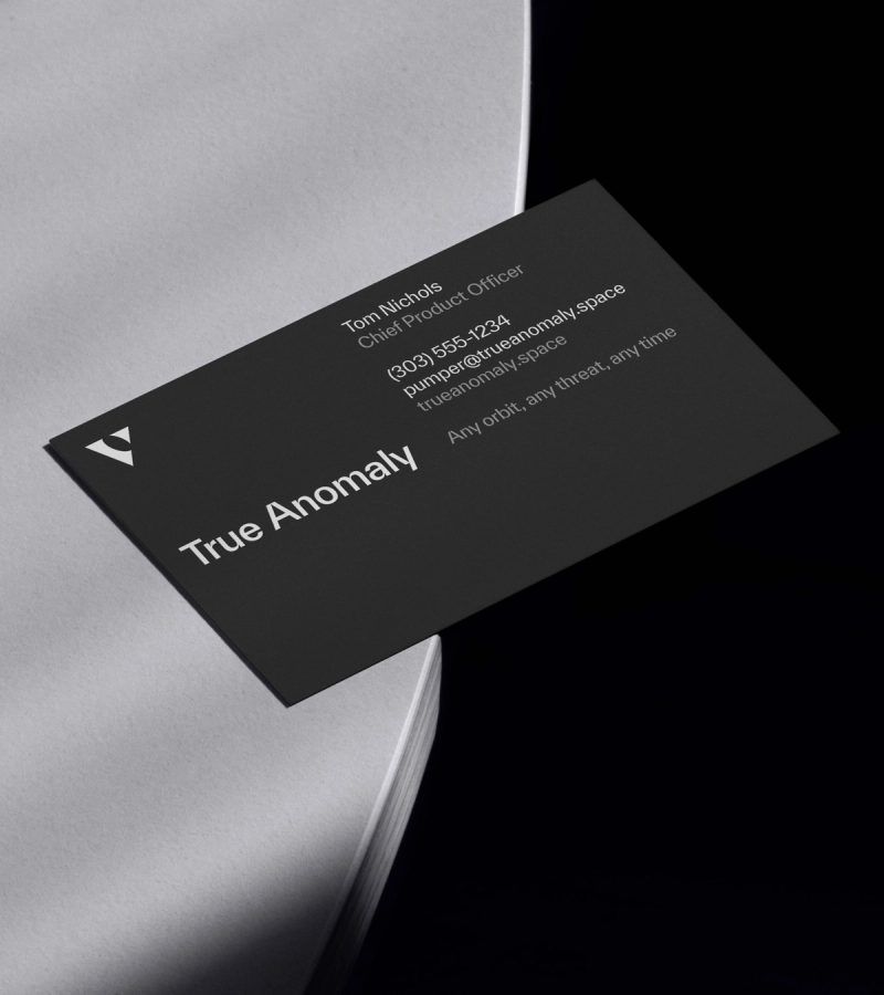 True Anomaly Stationery: Business card, brand identity by Kontrapunkt