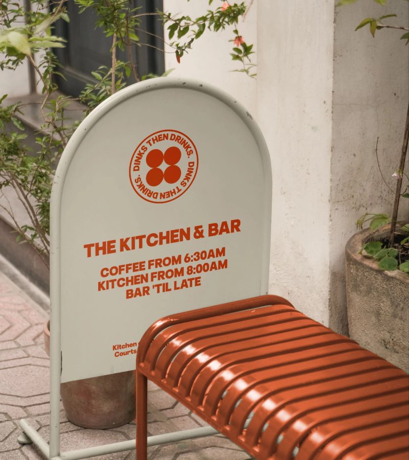 Kitchen and bar pavement sign