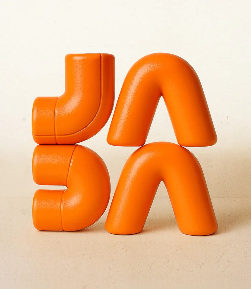 Orange pipe letters
