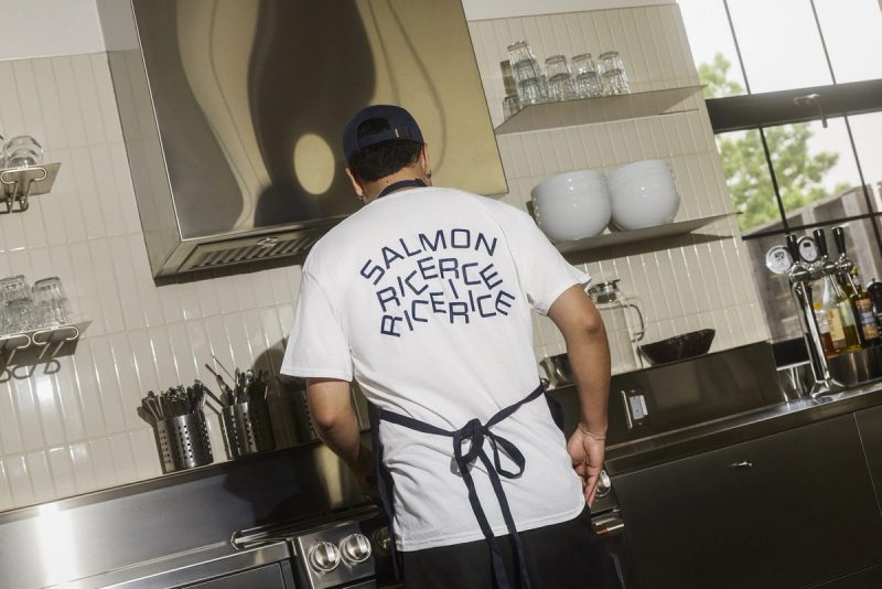Kitchen uniform in use