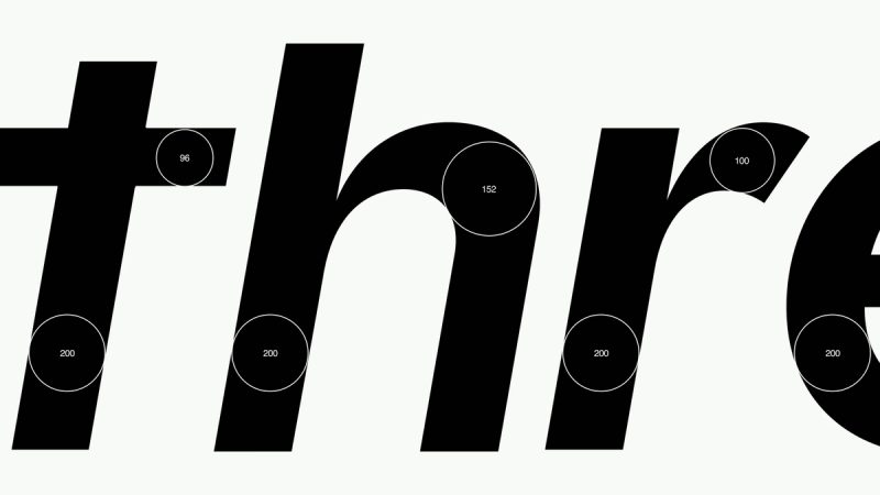 Threads Logo Construction: Wordmark letter build, 2026 brand identity by Studio Nari