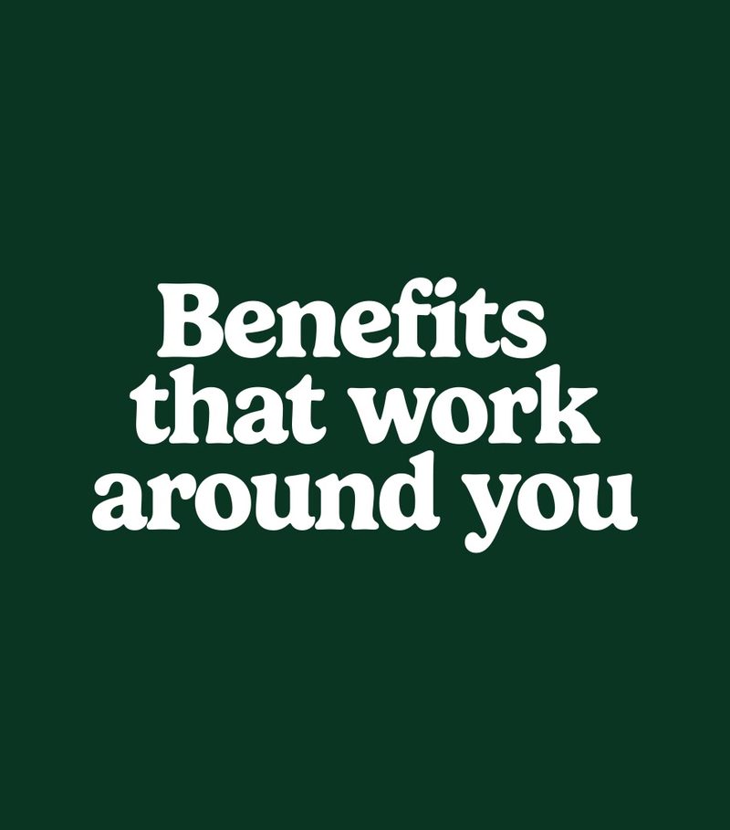 Benifex Typography: Tagline on Dark Green, 2026 rebrand by For Different
