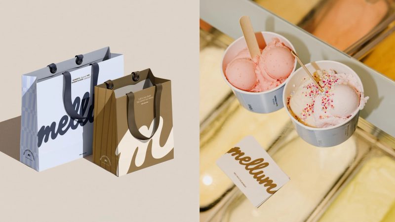 Shopping bags and gelato cups