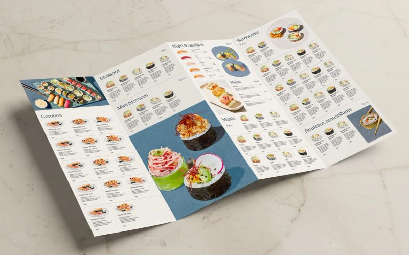 Fold-out food menu