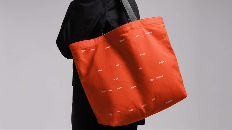 Red tote bag