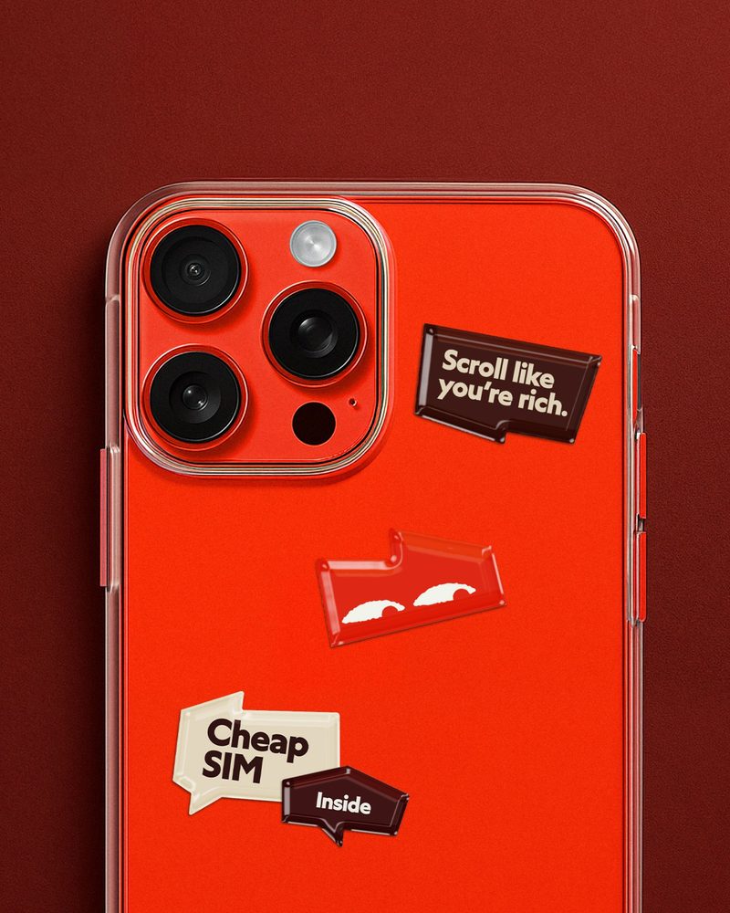 Phone case with stickers