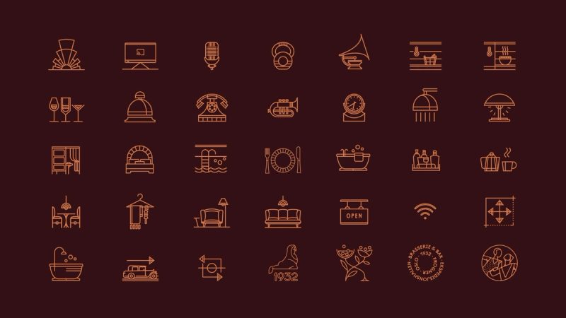 Sommerro: Hospitality Icon Set, 2022 rebrand by Bielke&Yang