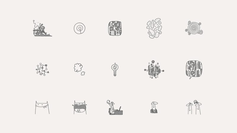 Line illustration set