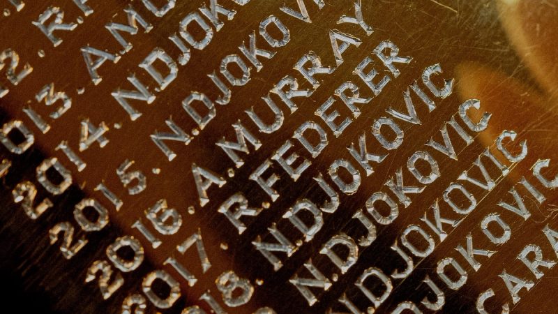 Trophy name engraving
