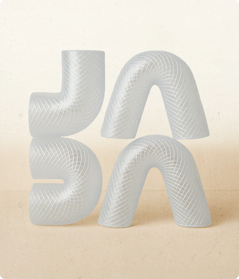 Textured pipe letters